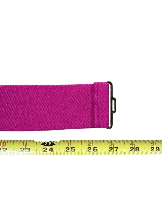 Vintage Elastic Stretch Belt 1980s Color Block Buckle Small Hot Pink Retro Chic